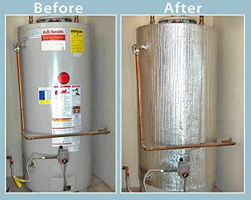 Picture of water heater with insulating blanket