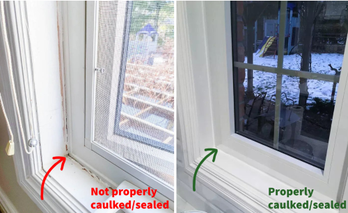 Example of Properly Caulked Window