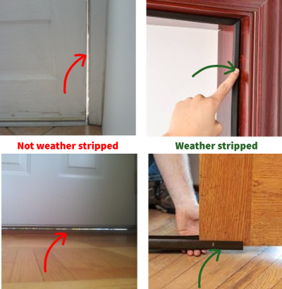 Example of proper weather stripping